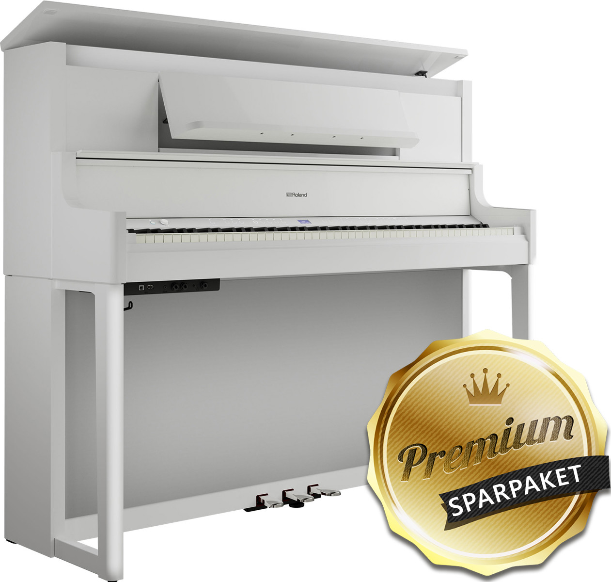 Roland LX-9 PW Digitalpiano Polished White - Weiß Hochglanz - Premium-Sparpaket